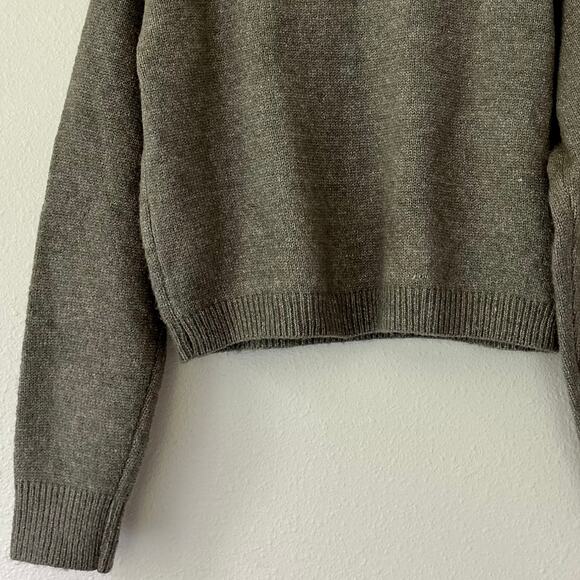 New June & Ivy cropped knit sweater embroidered flowers mock neck bohemian L - Picture 11 of 13